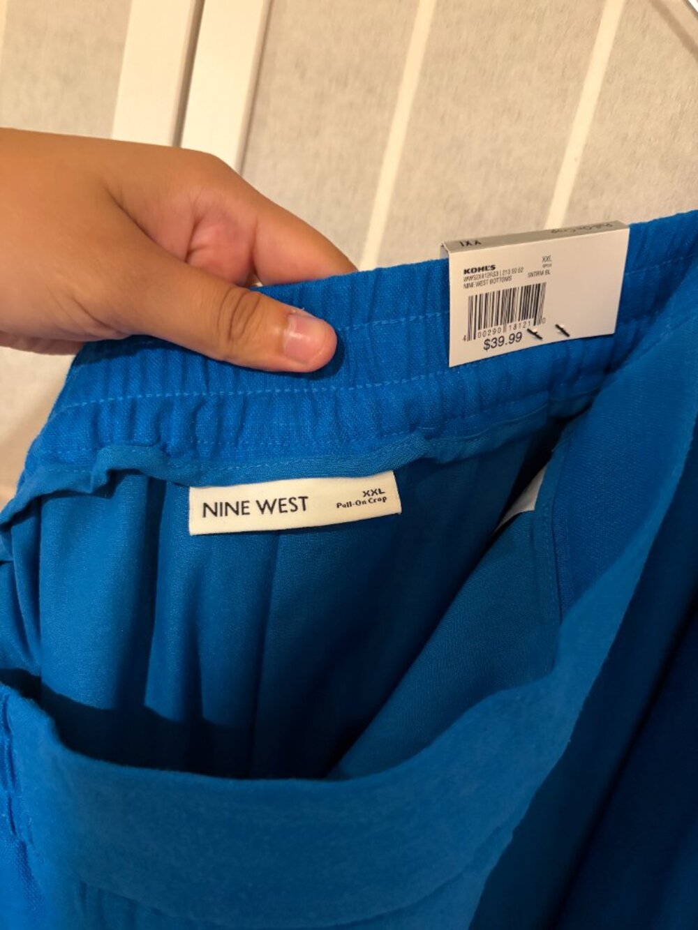 Nine West Cobalt Blue Pull-On Crop Pants – Women's XXL – NWT - Picture 2 of 4